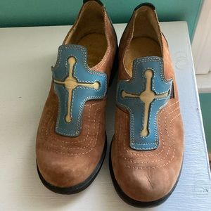 John Fluevog Brown and Blue Women's Shoes